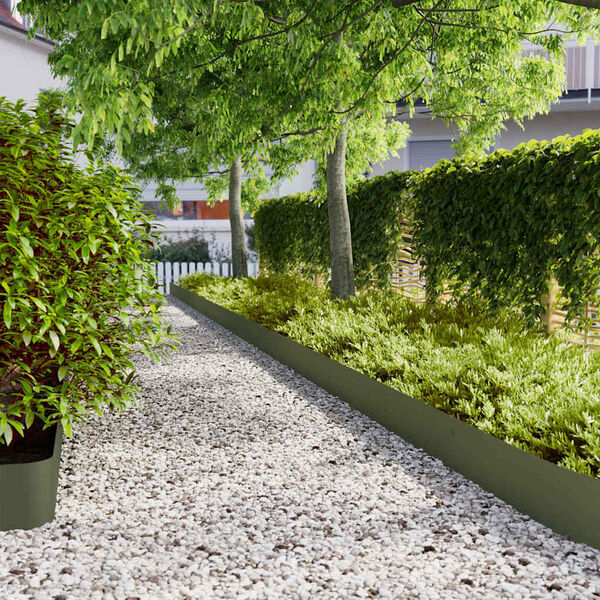 vidaXL Travn&iacute; lemy 10 ks olivov&aacute; 20x103 cm ocel v&aacute;lcovan&aacute; za studena