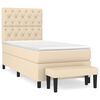 vidaXL Box spring postel s matrac&iacute; kr&eacute;mov&aacute; 80 x 200 cm textil