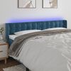 vidaXL Čelo postele s LED tmavě modr&eacute; 183 x 16 x 78/88 cm samet