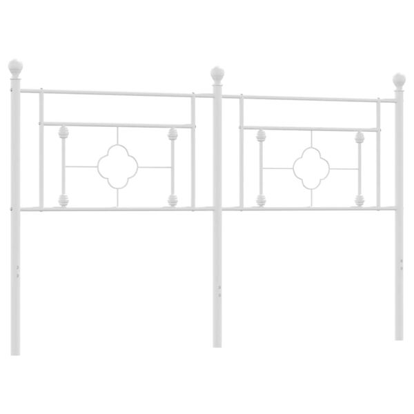 vidaXL Kovov&eacute; n&aacute;hradn&iacute; čelo postele b&iacute;l&eacute; 160 cm