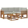 vidaXL Venkovn&iacute; pohovkov&aacute; souprava 5 pcs Př&iacute;rodn&iacute; a světle &scaron;ed&aacute;