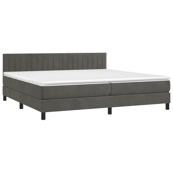 vidaXL Box spring postel s matrac&iacute; tmavě &scaron;ed&aacute; 200x200 cm samet