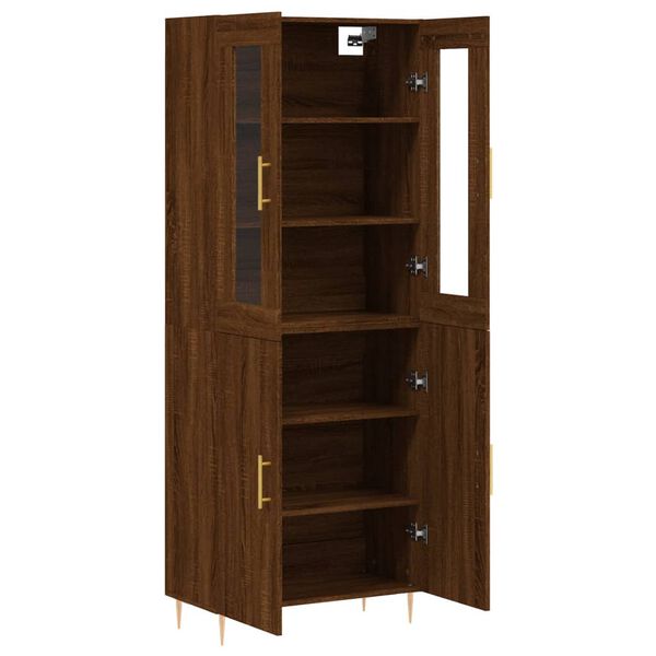 vidaXL Skř&iacute;ň highboard hněd&yacute; dub 69,5 x 34 x 180 cm kompozitn&iacute; dřevo