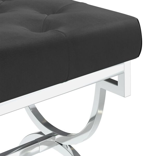 vidaXL Lavice 99 cm čern&aacute; samet a nerezov&aacute; ocel