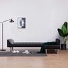 vidaXL Rohov&aacute; rozkl&aacute;dac&iacute; pohovka čern&aacute; uměl&aacute; kůže