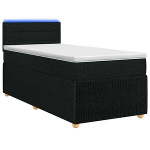 vidaXL Postel boxspring s matrac&iacute; s LED p&aacute;sky Čern&aacute; 80 x 200 cm Textil
