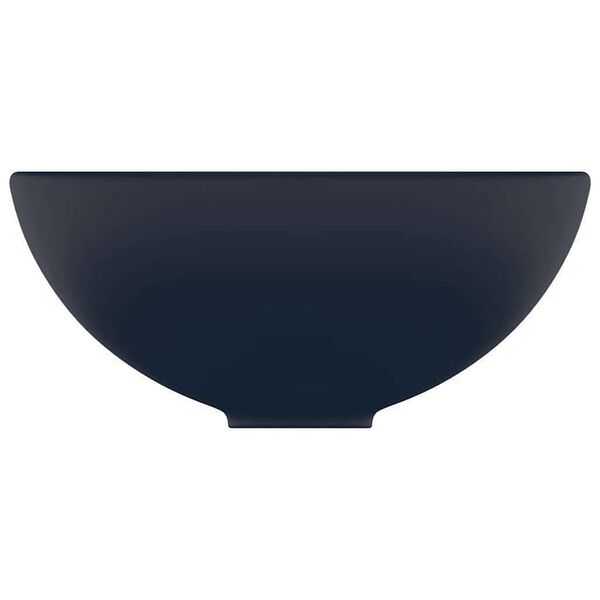 vidaXL Luxusn&iacute; umyvadlo kulat&eacute; matn&eacute; tmavě modr&eacute; 32,5x14 cm keramick&eacute;