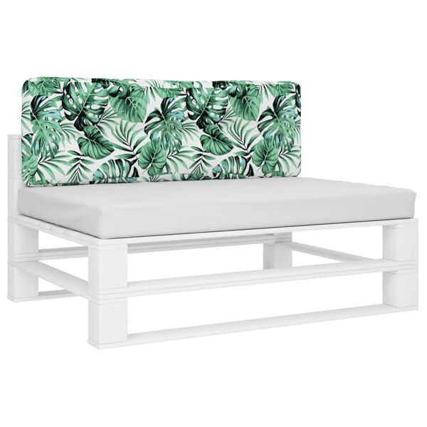 vidaXL Podu&scaron;ka na palety vzor listů 120 x 40 x 12 cm textil