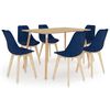 vidaXL 7dílný jídelní set modrý