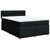 vidaXL Box spring postel s matrac&iacute; čern&aacute; 140x200 cm textil