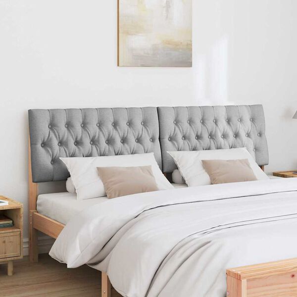 vidaXL Čalouněné čelo postele Světle šedá 180 cm Masivní borové dřevo