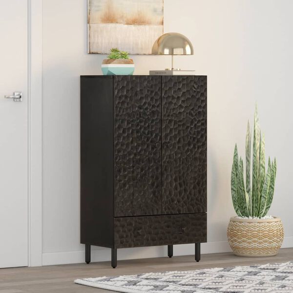 vidaXL Skříň highboard černá 60x33x100 cm masivní mangovníkové dřevo