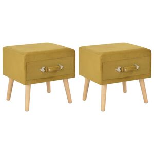 vidaXL Nočn&iacute; stolky 2 ks hořčicov&eacute; 40 x 35 x 40 cm samet