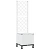 vidaXL Zahradn&iacute; truhl&iacute;k s trel&aacute;ž&iacute; a koly B&iacute;l&aacute; 40 x 40 x 146 cm PP