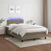 vidaXL Box spring postel s matrac&iacute; a LED taupe 120 x 200 cm textil