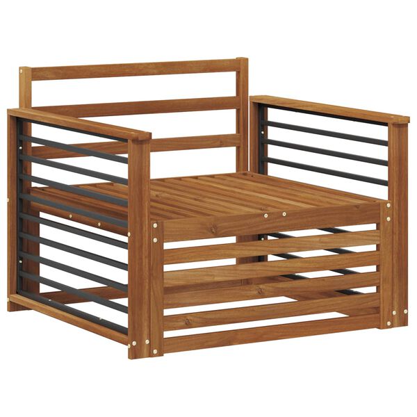 vidaXL 2 Kus Pohovka s opěrkami Masivn&iacute; ak&aacute;tov&eacute; dřevo Př&iacute;rodn&iacute;