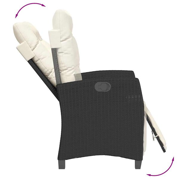 vidaXL 9d&iacute;ln&yacute; zahradn&iacute; j&iacute;deln&iacute; set s podu&scaron;kami čern&yacute; polyratan