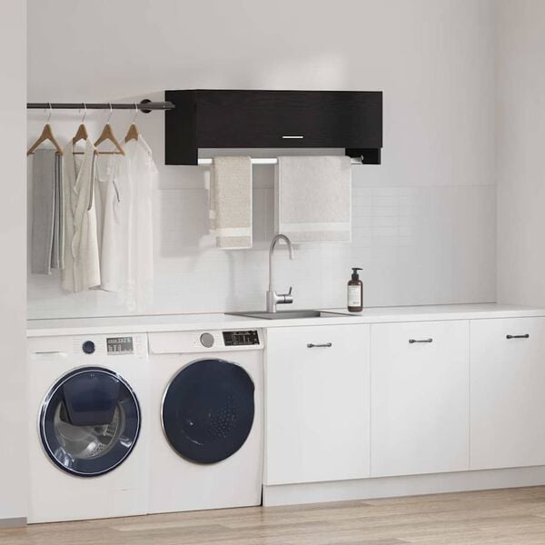 vidaXL &Scaron;atn&iacute; skř&iacute;ň Čern&yacute; dub 100 x 32,5 x 35 cm kompozitn&iacute; dřevo