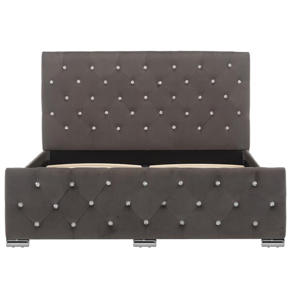 vidaXL R&aacute;m postele &scaron;ed&yacute; textil 120 x 200 cm