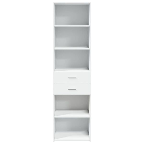 vidaXL Skř&iacute;ň highboard b&iacute;l&aacute; 50 x 42,5 x 185 cm kompozitn&iacute; dřevo