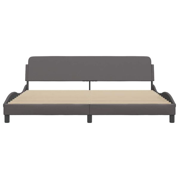 vidaXL R&aacute;m postele Dover &scaron;ed&yacute; 200x200 cm uměl&aacute; kůže