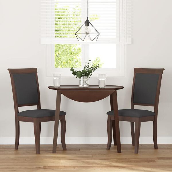 vidaXL Jídelní židle s polštáři 2 ks Hnědá masivní dřevěná guma