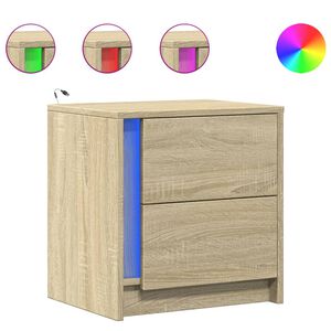 vidaXL Nočn&iacute; stolky s LED osvětlen&iacute;m 2 ks dub sonoma kompozitn&iacute; dřevo