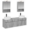 vidaXL Sada koupelnov&yacute;ch skř&iacute;něk 5 pcs &Scaron;ed&yacute; Sonoma 50 x 14,5 x 70 cm