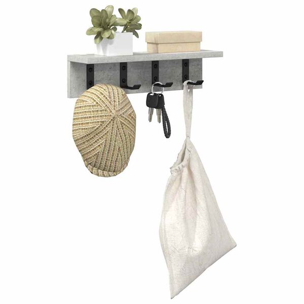 vidaXL N&aacute;stěnn&yacute; vě&scaron;&aacute;k na kab&aacute;ty Betonově &scaron;ed&aacute; 40 x 10,5 x 10,5 cm