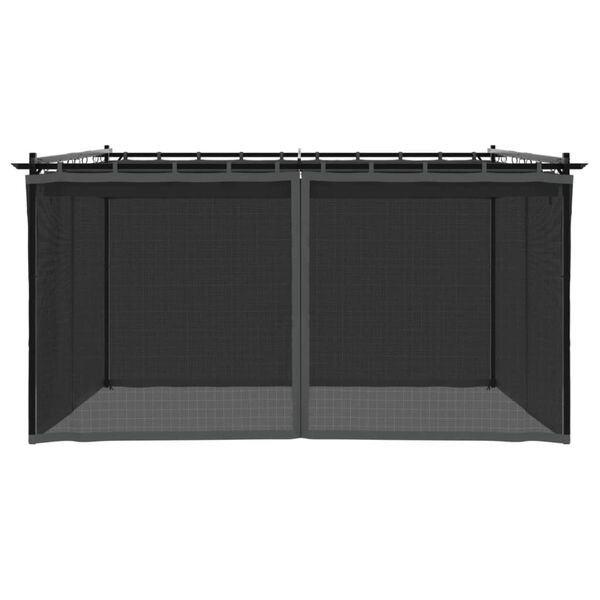 vidaXL Alt&aacute;n se s&iacute;ťovan&yacute;mi stěnami antracitov&yacute; 4 x 3 m ocel