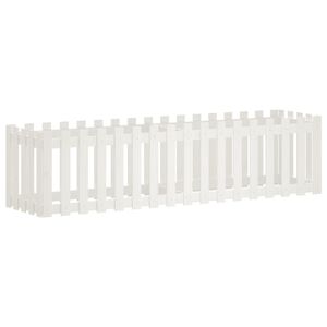 vidaXL Vyv&yacute;&scaron;en&yacute; z&aacute;hon plotov&yacute; design b&iacute;l&yacute; 200x50x50 cm masiv borovice