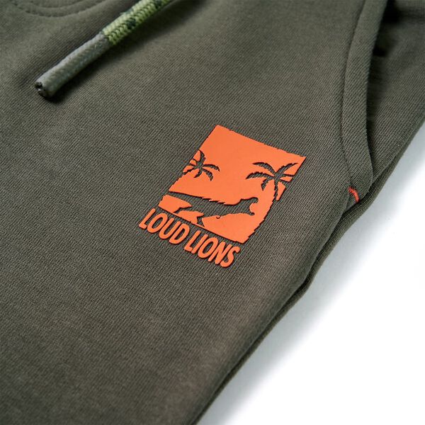 Dětské kraťasy se šňůrkou tmavě khaki 140