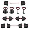 vidaXL 4-v-1 set činek, jednoručn&iacute;ch činek a kettlebellů 30 kg