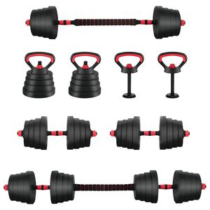 vidaXL 4-v-1 set činek, jednoručn&iacute;ch činek a kettlebellů 30 kg