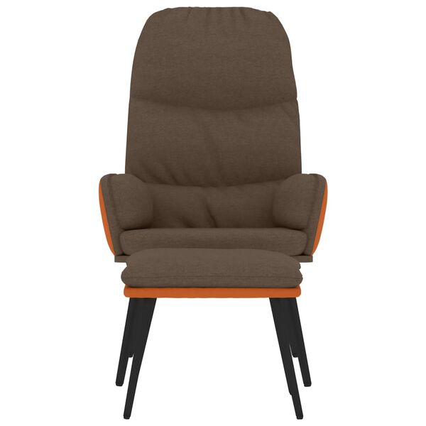 vidaXL Relaxačn&iacute; křeslo se stoličkou hněd&eacute; textil