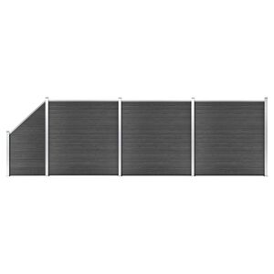 vidaXL Set plotov&eacute;ho d&iacute;lce WPC 619 x (105&ndash;186) cm čern&yacute;