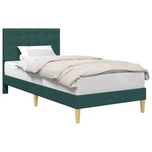 vidaXL R&aacute;m postele s čelo Tmavě zelen&aacute; 100 x 200 cm Textil