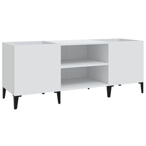vidaXL Skř&iacute;ňka na LP desky b&iacute;l&aacute; 121 x 38 x 48 cm kompozitn&iacute; dřevo