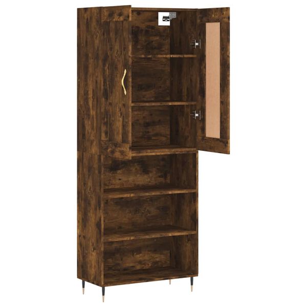 vidaXL Skř&iacute;ň highboard kouřov&yacute; dub 69,5 x 34 x 180 cm kompozitn&iacute; dřevo