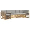 vidaXL Rohov&aacute; sofa sada 7 pcs B&iacute;l&aacute; a světl&aacute; &scaron;ed&aacute; 304 x 128,5 x 73 cm