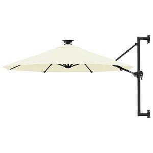vidaXL N&aacute;stěnn&yacute; zahradn&iacute; slunečn&iacute;k s LED 300 cm p&iacute;skov&yacute;