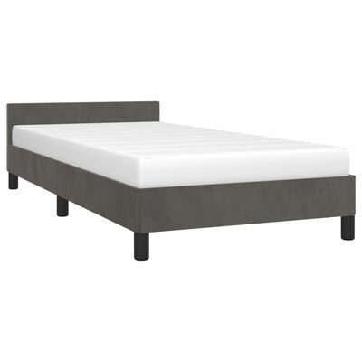 vidaXL Rám postele s čelem tmavě šedý 100x200 cm samet
