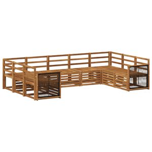 vidaXL Rohov&aacute; sofa sada 7 pcs Př&iacute;rodn&iacute; Masivn&iacute; ak&aacute;tov&eacute; dřevo