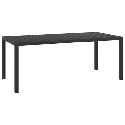 vidaXL Zahradní stůl černý 185 x 90 x 74 cm hliník a WPC