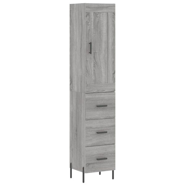 vidaXL Skř&iacute;ň highboard &scaron;ed&aacute; sonoma 34,5 x 34 x 180 cm kompozitn&iacute; dřevo