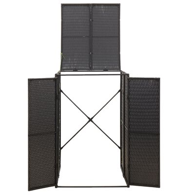 vidaXL Přístřešek na popelnici černý 70 x 80 x 117 cm polyratan