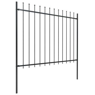 vidaXL Zahradní plot s hroty ocelový 5,1 x 1,5 m černý