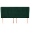 vidaXL Čelo postele typu u&scaron;&aacute;k tmavě zelen&aacute; 203x23x118/128 cm samet