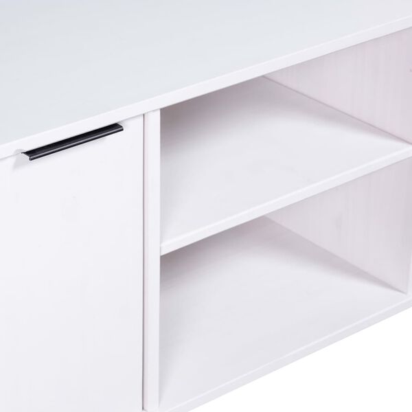 vidaXL TV stolek New York bílý masivní borové dřevo