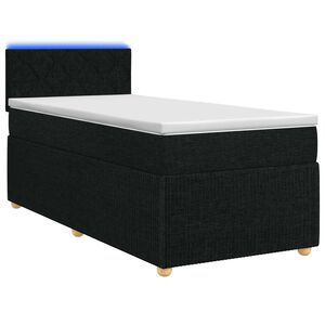 vidaXL Postel boxspring s matrac&iacute; s LED p&aacute;sky Čern&aacute; 80 x 200 cm Textil